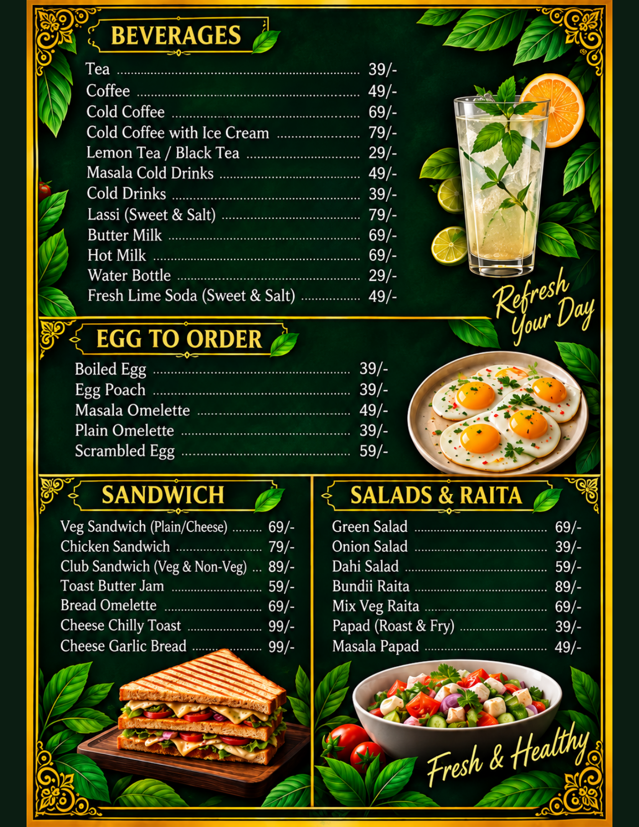 Continental and Pasta Menu at Odia Canvas