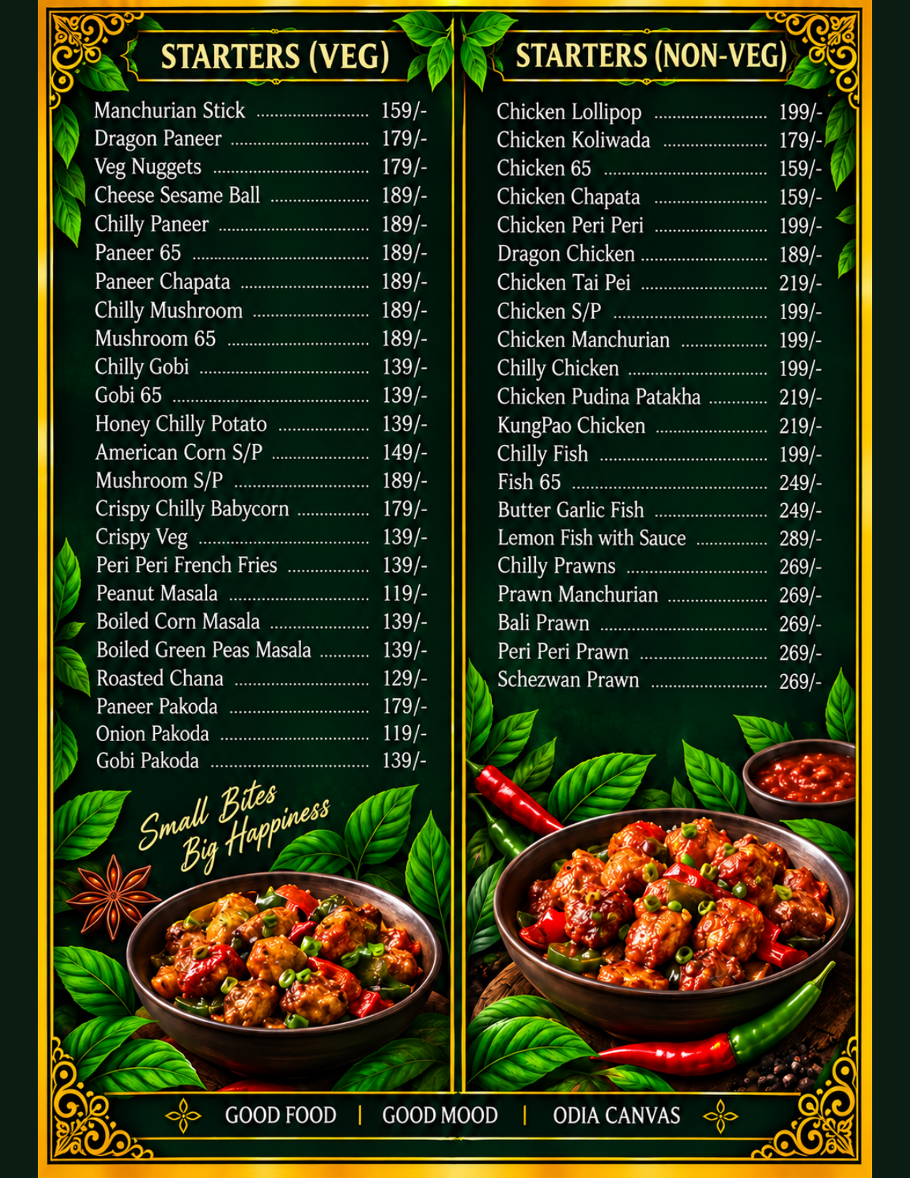 Rice Noodles and Biryani at Odia Canvas