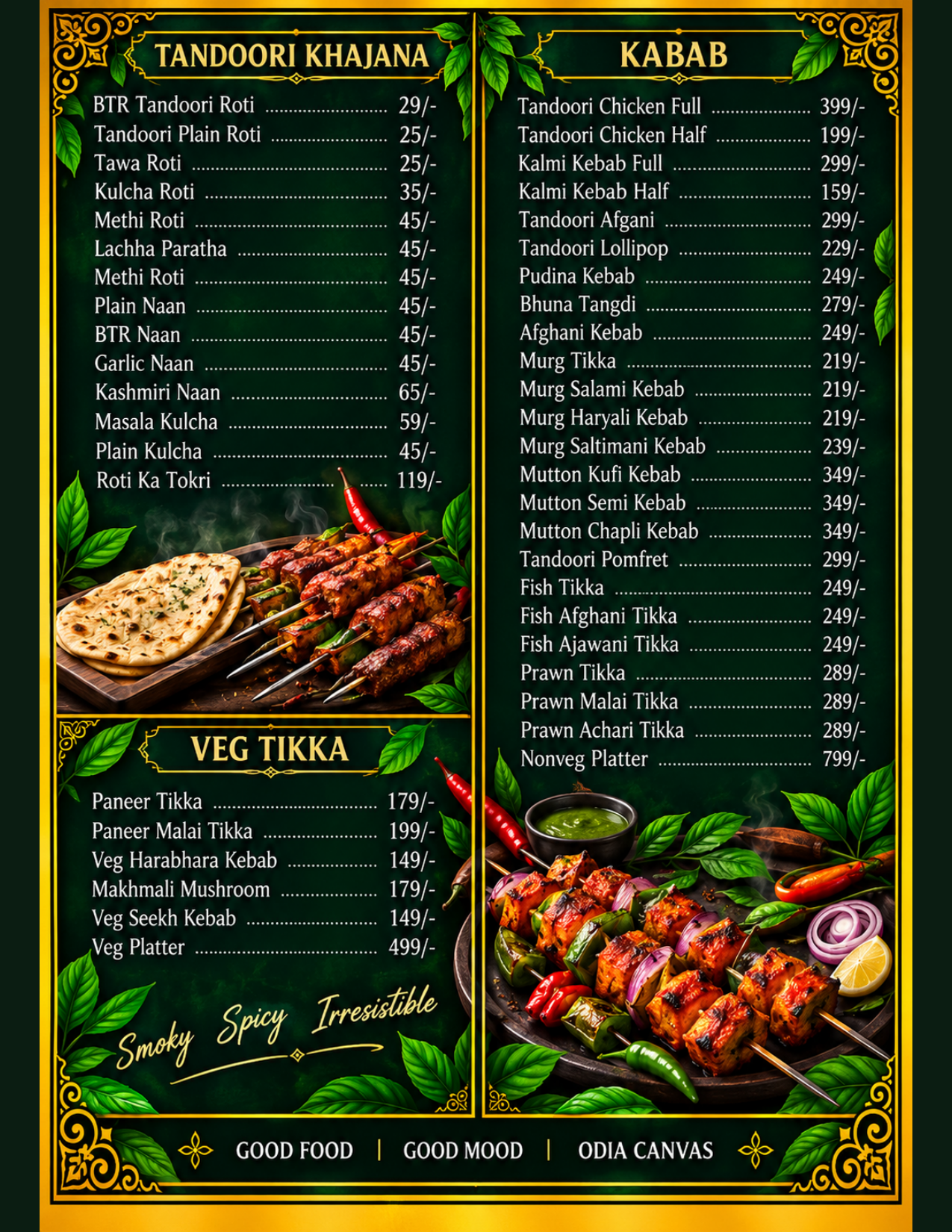 Veg and Non-Veg Starters at Odia Canvas